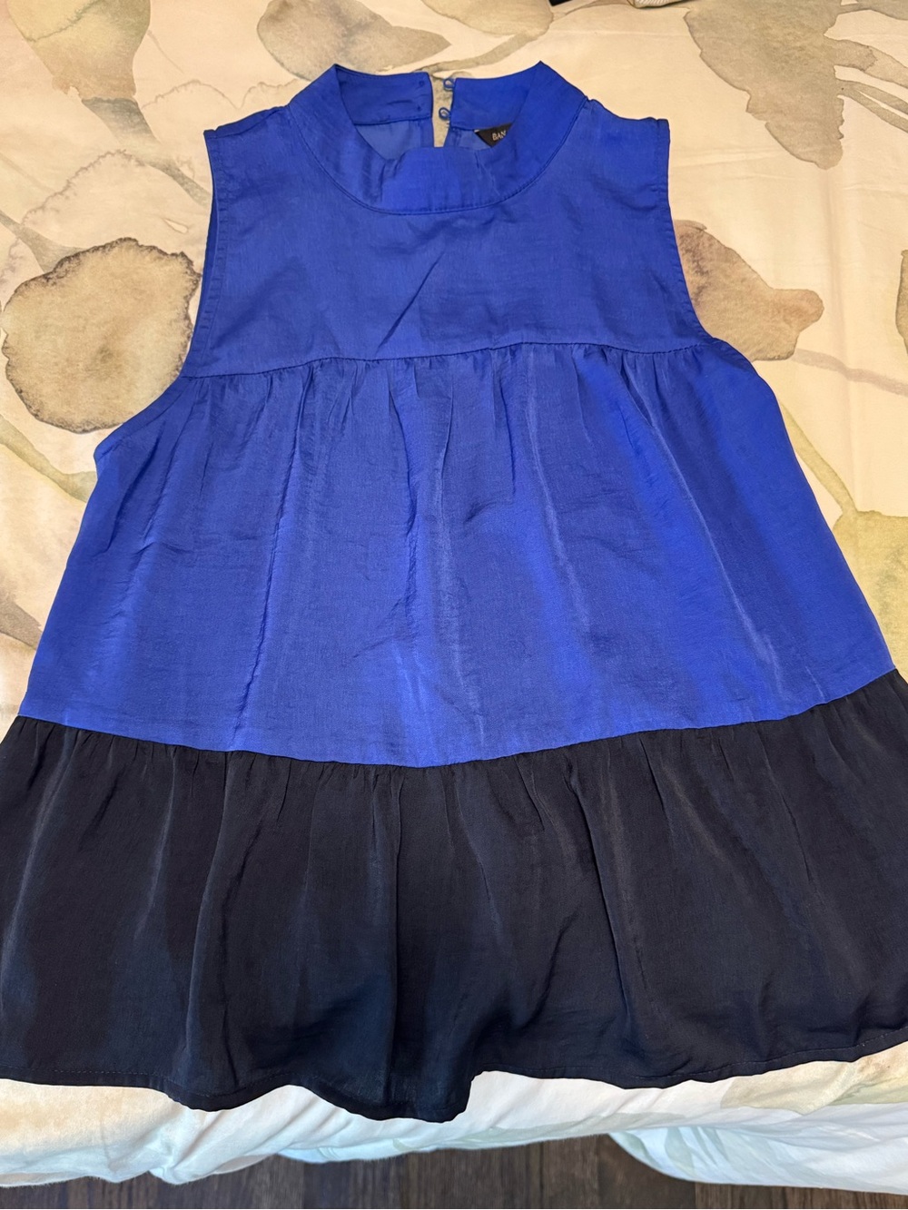 Banana Republic Royal Blue Sleeveless Tiered Blouse